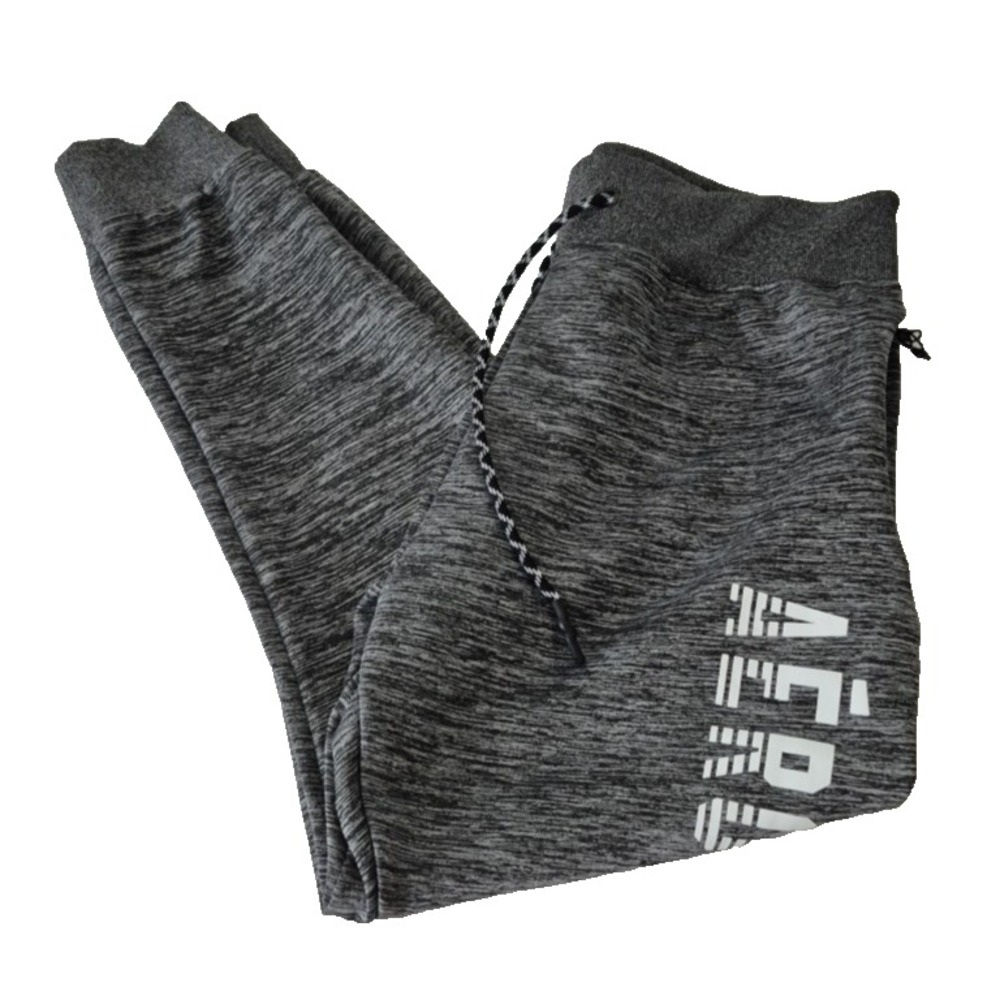 Aeropostale Joggers Mens 2XL Gray Large‎ Spellout Drawstring Tapered Leg NWOT